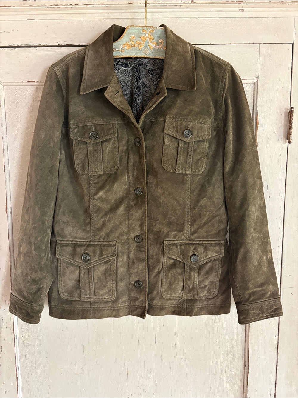 The Territory Ahead Green Suede Jacket